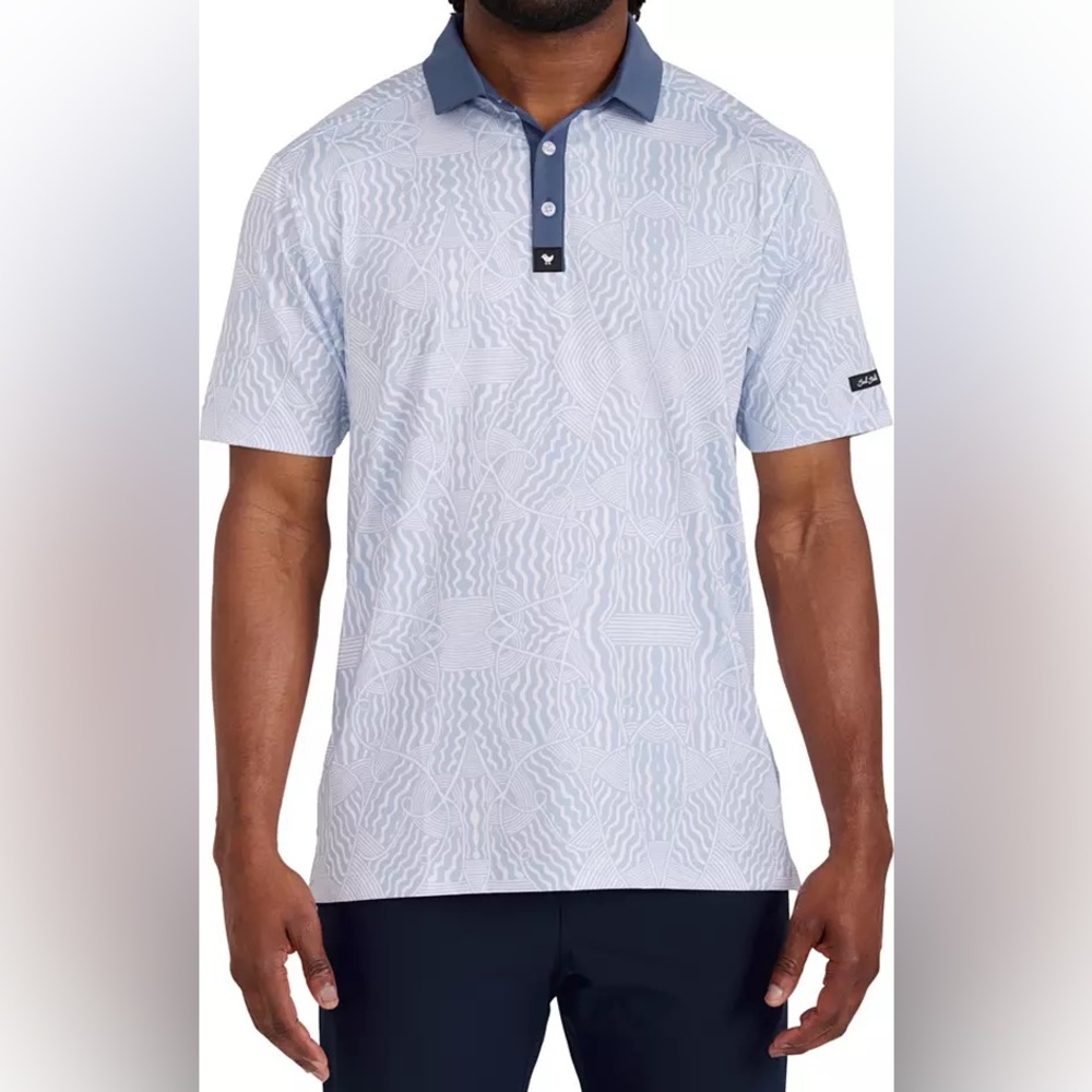 Bad Birdie Men's Polo Shirt XXL NEW Peru Nights Golf Blue Short Sleeve XXL